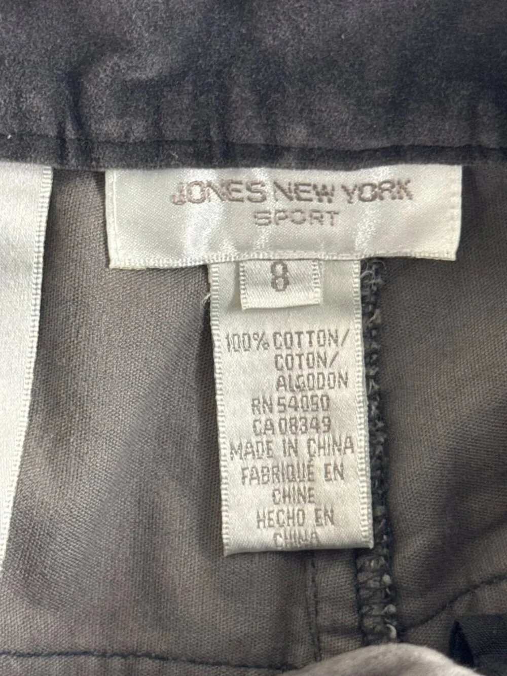 Jones New York Sport Velvet Pants Gray High Rise Wide Leg Size 8 Y2K Chic